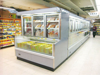 Combination cabinet Supermarket display freezer with lock