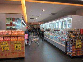 Hot sell big capacity half freezer half refrigerator showcase for supermarket/shop/restaurant factory