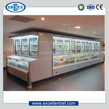 Hot sell under counter commercial solar freezer refrigerator fridge with half freezer and half refrigerator