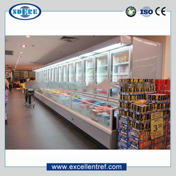 commercial display fridge freezer for frozen food of combination cabinet