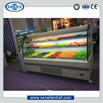 upright display refrigerator of half multideck type