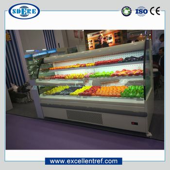 refrigerated shelves of half multideck type for high grade fruit display