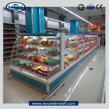 semi vertical refrigeration showcase for pastry display