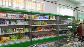 DMS series Plug in fan cooling mobile store showcase for drink/juice/milk/beverage/water