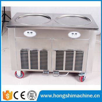 2 pan/flat pan fried ice cream machine(whatsapp:0086-13673654562)