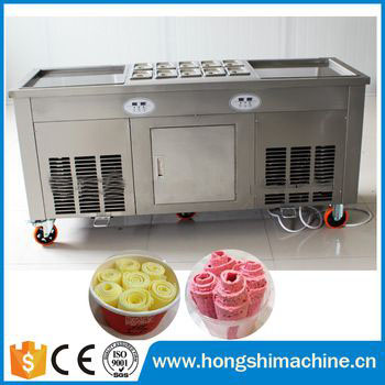 2 pan/flat pan fried ice cream machine(whatsapp:0086-13673654562)