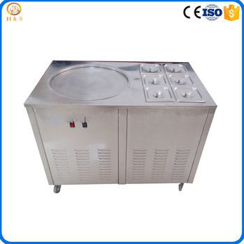 Thailand style double pans roll fry ice cream machine fry ice cream machine price