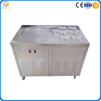 commercial flat pan fry ice cream machine