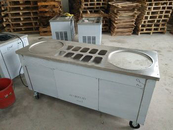 Double pot Panasonic compressor fry ice machine