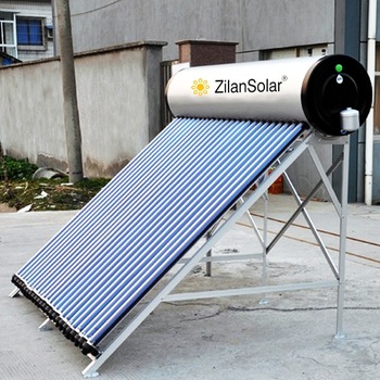 Non pressurized solar water heater with side automatic water loading valve