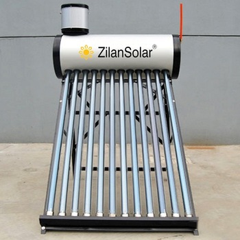 Thermosyphon vacuum tube non pressure water solar heater with assistant tank