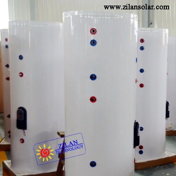 150L split solar heater water tank with double spiral coil for solar thermal system