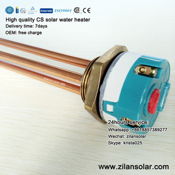 Thermostatic electric heater for solar hot water heater