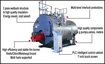 Exported Europe Quality gas fired and oil fired steam boiler for industrial
