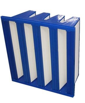 V type black color and blue color plastic frame air filter