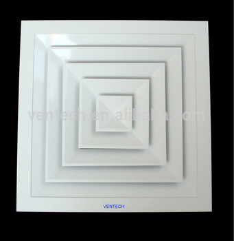 4way supply metal air ventilation diffuser with damper