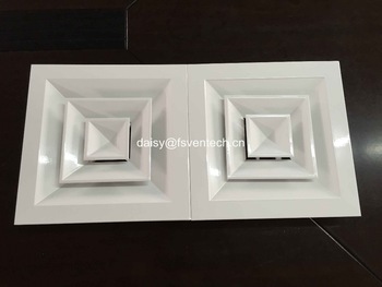 4 way square aluminum diffuser exhaust air louver