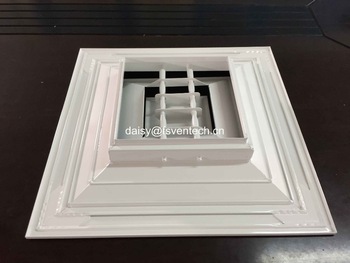 4 way ventilation aluminum square air diffuser with damper