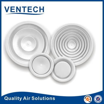 Air terminal adjustalbe core round air vent grille