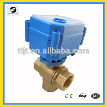 3-way brass DC5V 1/2” on-off type motor valve fully open and closed for solar energy system and solar heating water system