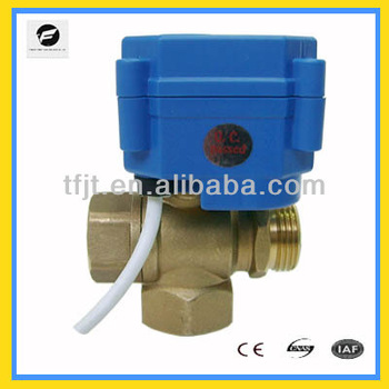 3 way T flow DC3 6V 3 4 motorized operated valve with position indicator
