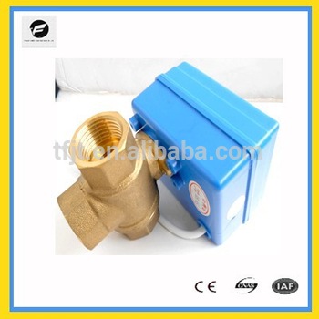 two position DC5V DN20 L-flow 3-way motorized operated valve with 2 wires control