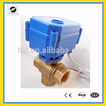CWX15n electric motor valve with DC3-6V, DC12V 3-way T-flow DN15 for Auto drain& Water cooling system,Electric brewing system