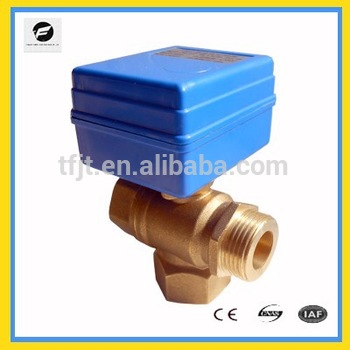 3way CWX20P 3 4 DC12V L flow Brass motorized ball valve