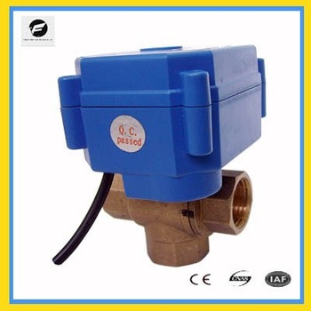 3 way motor ball valve T flow for auto equipment solar water system water heater