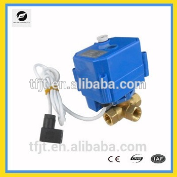CWX 25S 3 way brass motorized ball valve automatic hydraulic valves 1 4 BSP DC3 6v
