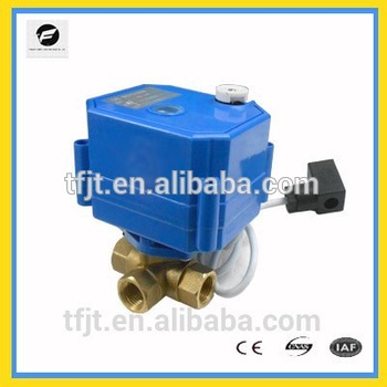 CWX 25S 3 way brass motorized ball valve automatic hydraulic valves 1 4 BSP DC3 6v