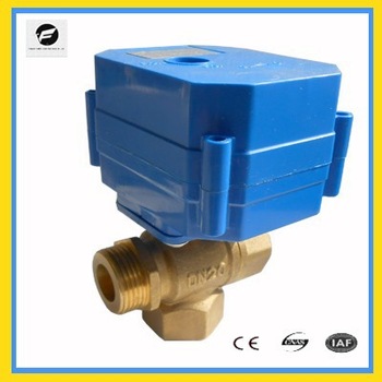 brass dn15 3 way motorizd water ball valve for cold water