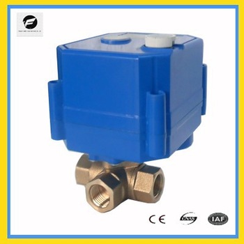 3 way brass motorizd valve water shut off valve 1 4 3 8 1 2