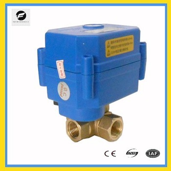 DC24V 3 way brass motorizd valve water shut off valve 1 4 3 8 1 2