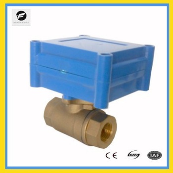 DC24V 3 way brass motorizd valve water shut off valve 1 4 3 8 1 2