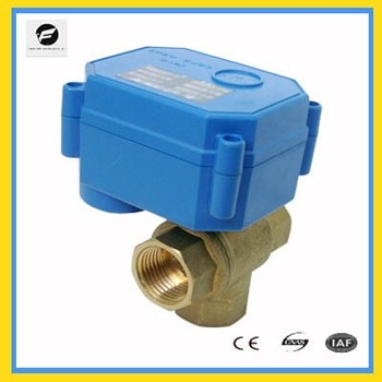 3 way T flow brass motorizd valve for hot water control