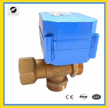 female thread dn15 dn20 brass 3 way motorized ball valve