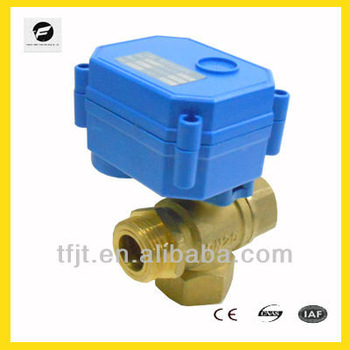 DC12V DC5V dn15 dn20 brass motorized 3 way brass valve