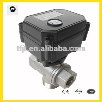 CWX-15N SS304/Brass three-way motorized ball DC12V 1/2” valve for waterworking project