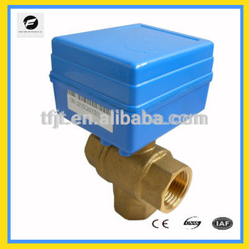 CWX 20P BSP DC5V three way 1 2 L flow 2wires control motorized ball valve