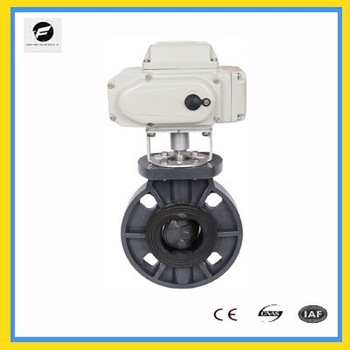 DN25 DN500 UPVC electric butterfly valve for water treatment