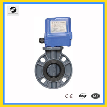DN25 DN500 UPVC electric butterfly valve for water treatment