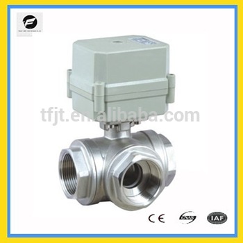 AC220V voltage 3 way T flow stainless steel 304 motor 1 ball valve with position indicator and siganl feedback function