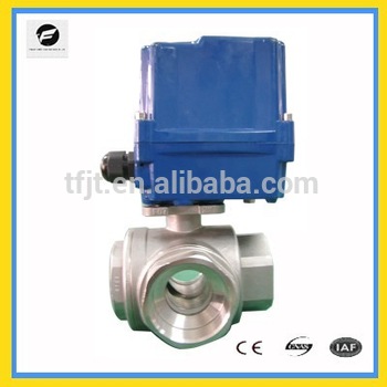 AC220V voltage 3 way T flow stainless steel 304 motor 1 ball valve with position indicator and siganl feedback function
