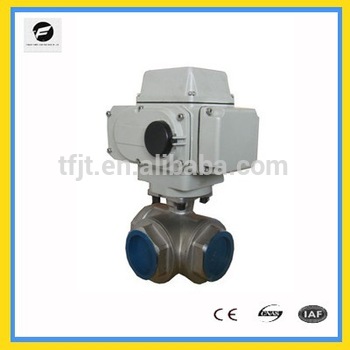 3way AC220V Electric motor ball valve with DN40 and DN50 SS304 for water treatment project