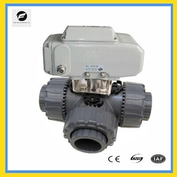 3 way 2 inches electric UPVC CPVC stainless steel ball valve flow control 0 10v 4 20ma