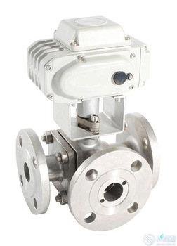 3 Way DN40 DN50 UPVC CPVC motorized ball valve L flow type industrial valve electric actuator for cold water treatment IP67