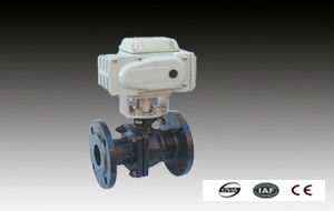 24v 110V 220V DN100 PVC motorized flange ball valve with actuator