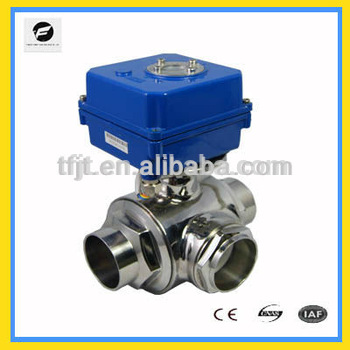 3 way actuator valve 2 Stainless Steel 220VAC shut off motorized ball valve with L flow