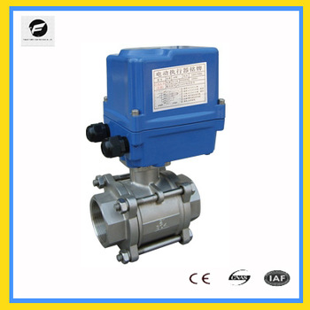 220V 50HZ 1 6MPA DN32 1 25 inch stainless steel 2 way ball valve with electric actuator